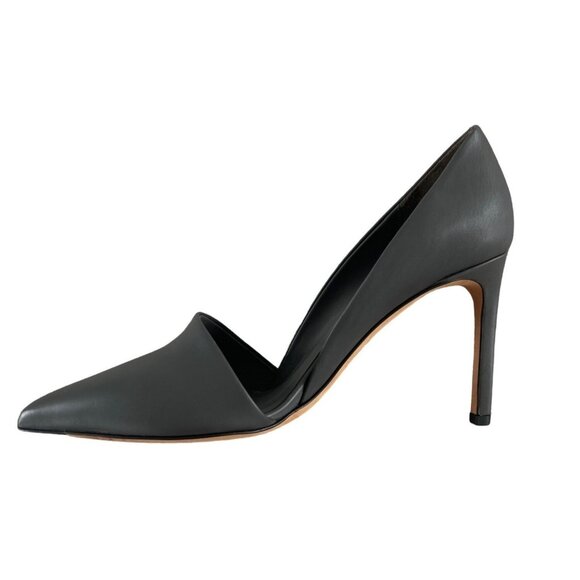 VINCE Cosette Pointed Toe d'Orsay Leather Pumps Gray Graphite 9M EUR 40‎ $350 - Picture 10 of 12